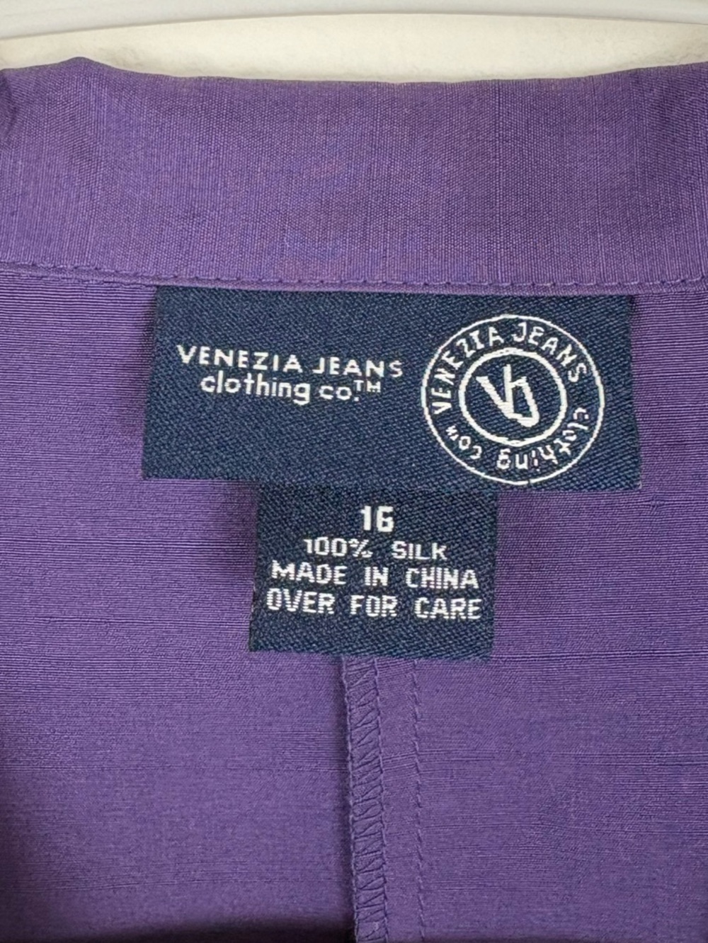 Vintage Venezia Purple Silk Button-Up Blouse size 16 Like New Y2K Plus Size - Picture 2 of 7